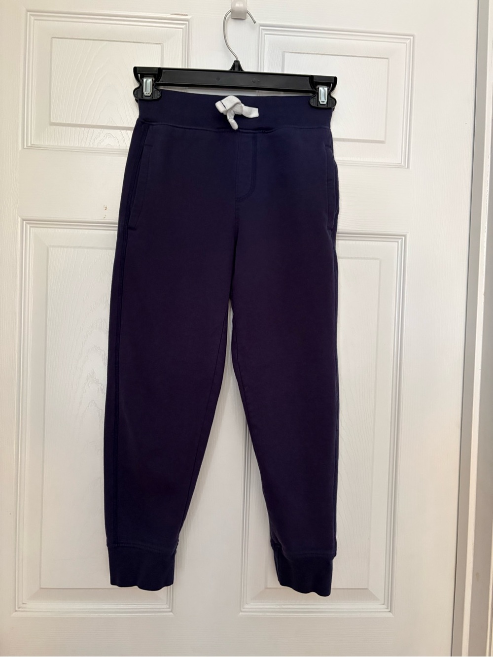 Boys 7/8 Navy Blue Jogger Sweatpants with Drawstring